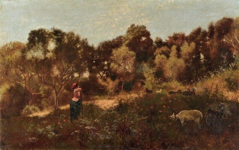 Giovanni Battista Filosa - Pastorella con Gregge