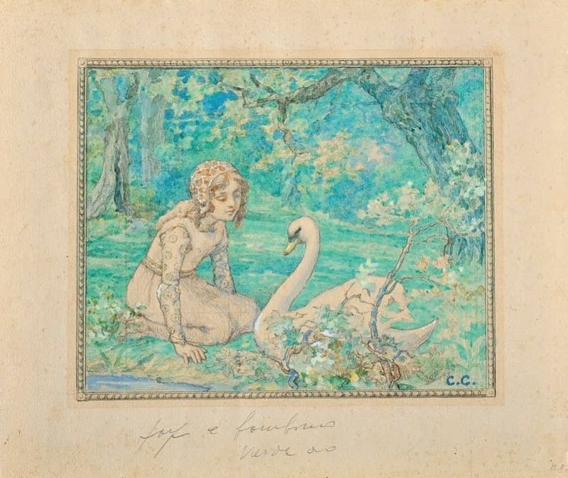 Carlo Coppedè - Bambina con Cigno