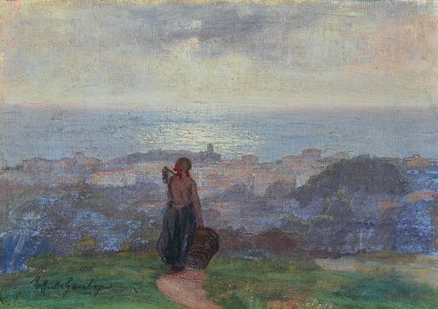Raffaello Gambogi - Paesaggio al Tramonto