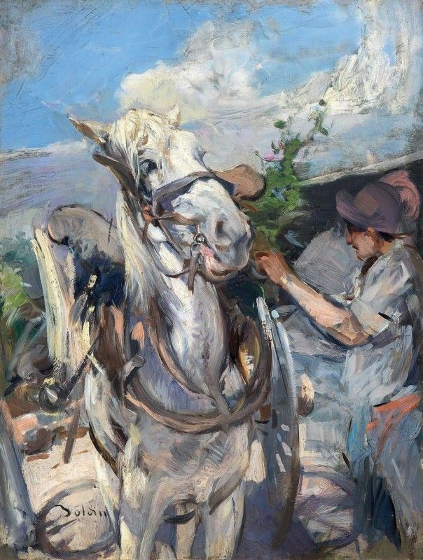Giovanni Boldini - La Bardatura di un Cavallo