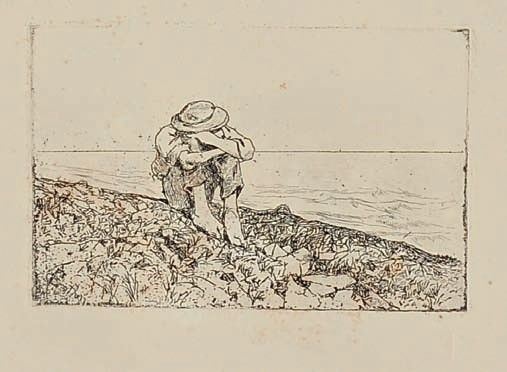 Giovanni Fattori - Ragazzo Seduto in Riva al Mare