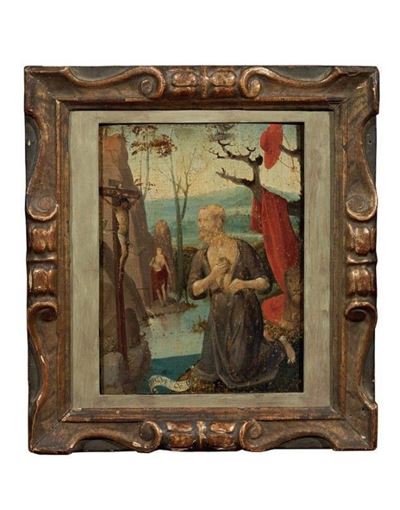 Lotto Composto da Due Dipinti Antichi e Due Teche con Ex Voto