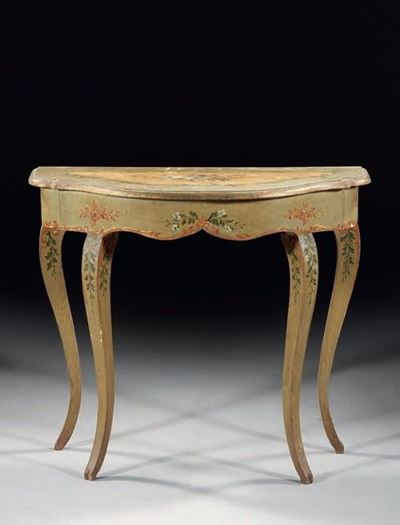 Consolle in Legno Laccato Azzurro
