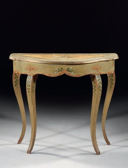 Consolle in Legno Laccato Azzurro