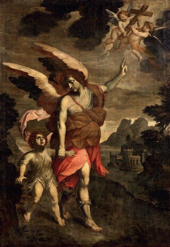 Scuola Emiliana del XVII Secolo - Tobia e L'angelo