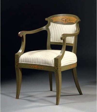 Poltrona in Legno Laccato Dipinto da Filippo De Pisis