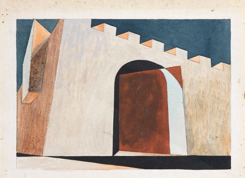 Enrico Prampolini - Bozzetto di Scena per «i Prigionieri» di F. T. Marinetti