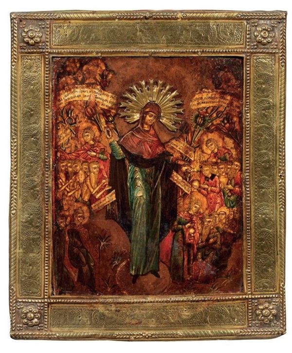 Icona del XIX secolo - Vergine salvatrice