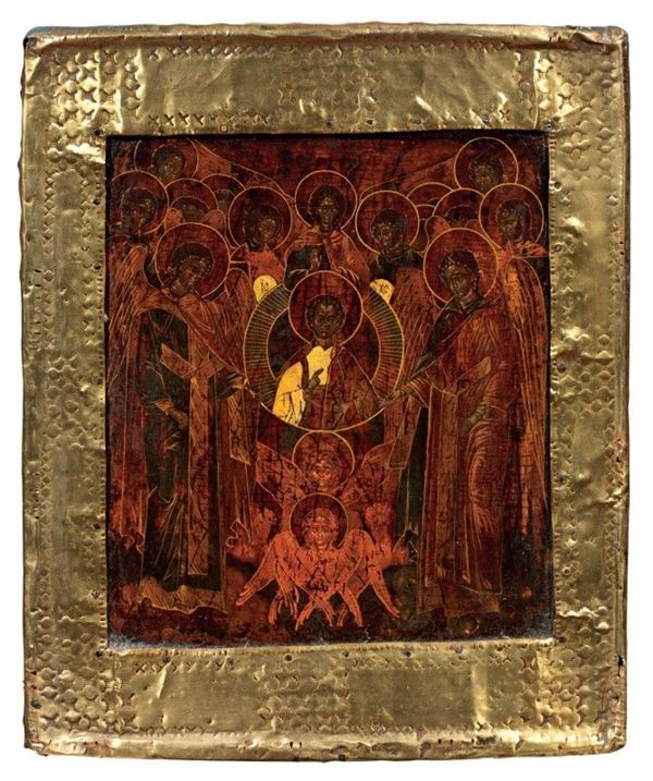 Icona del XIX secolo - Cristo tra gli Angeli
