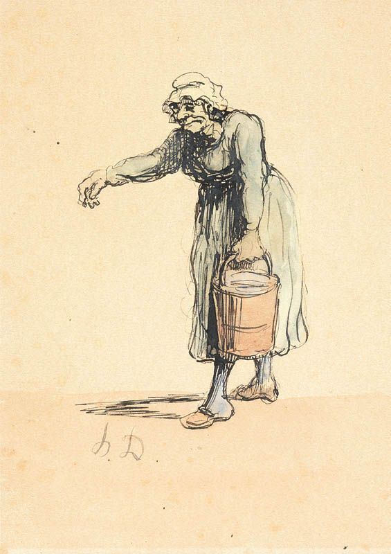 Honor&#233; Daumier - Vecchia portatrice di acqua