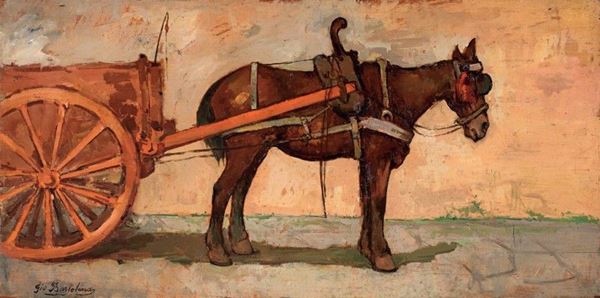 Giovanni Bartolena - Cavallo con carro