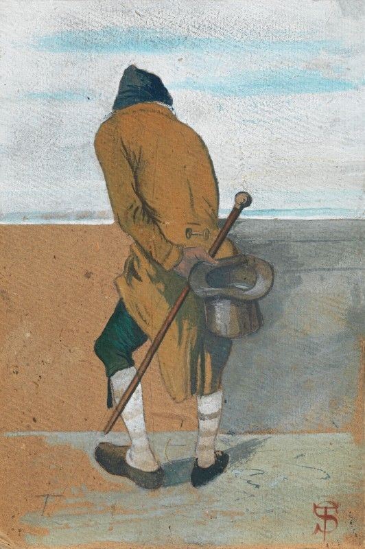 Telemaco Signorini - Vecchio al Muro
