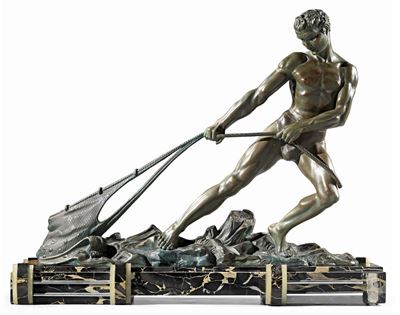 Scultura Raffigurante «pescatore Nudo che Traina una Rete»