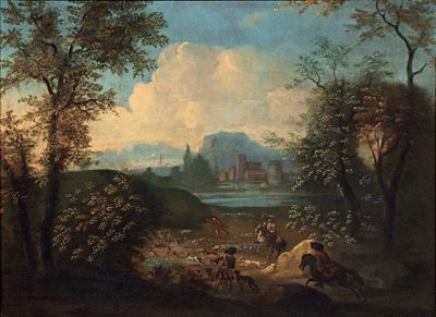 Paesaggio con Scena di Caccia