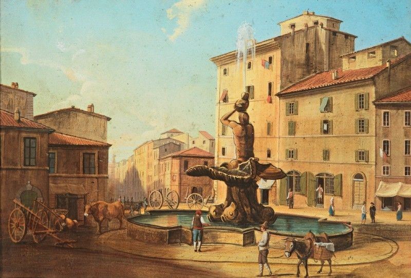 Gustav Wilhelm Palm - Piazza Barberini a Roma