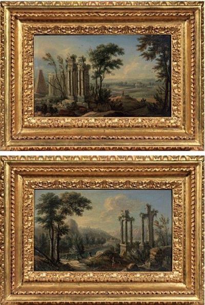 «paesaggio con Rovine di Tempio» e «paesaggio con Rovine e Piramide»