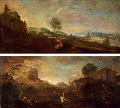 «paesaggio Montuoso con Cavalieri» e «paesaggio Fluviale con Città»