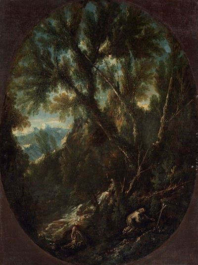 Paesaggio con Monaci