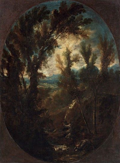 Paesaggio con Monaci