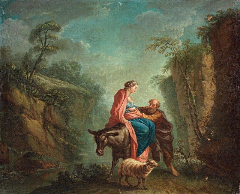 Scuola Francese del XVIII Secolo - Fuga in Egitto