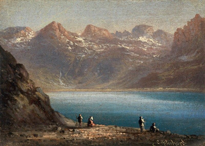 L. Ritschard - Paesaggio Montano con Lago