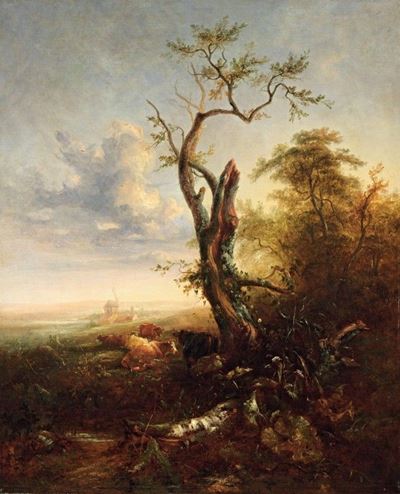 Paesaggio con Mulino e Bovi