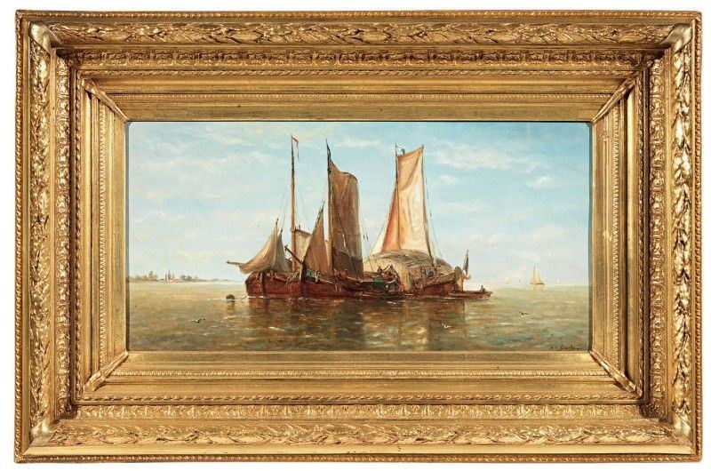 Charles Gosselin - Marina con Barche