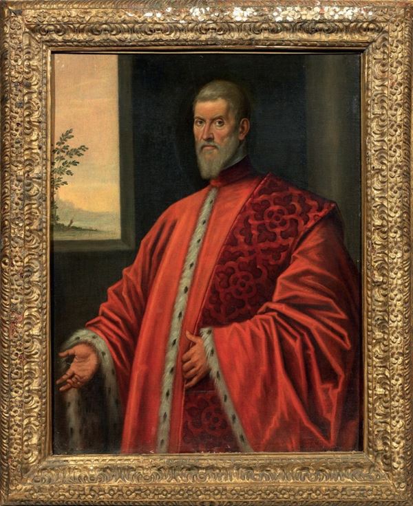 Jacopo Robusti detto il Tintoretto (bottega di) - Ritratto di nobiluomo veneto