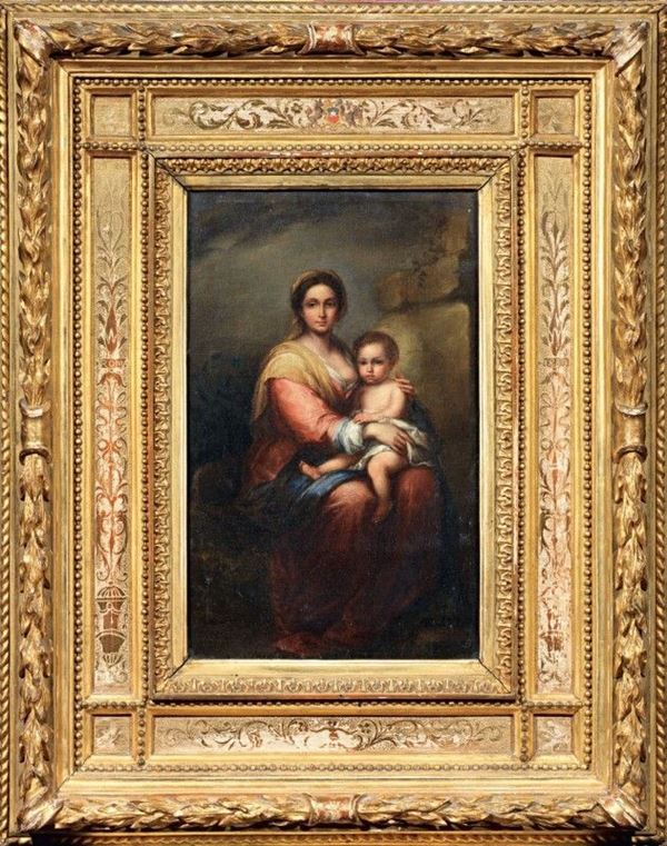 Scuola spagnola del XIX secolo - Madonna col Bambino