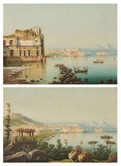 Due Opere Raffiguranti «veduta di Napoli»