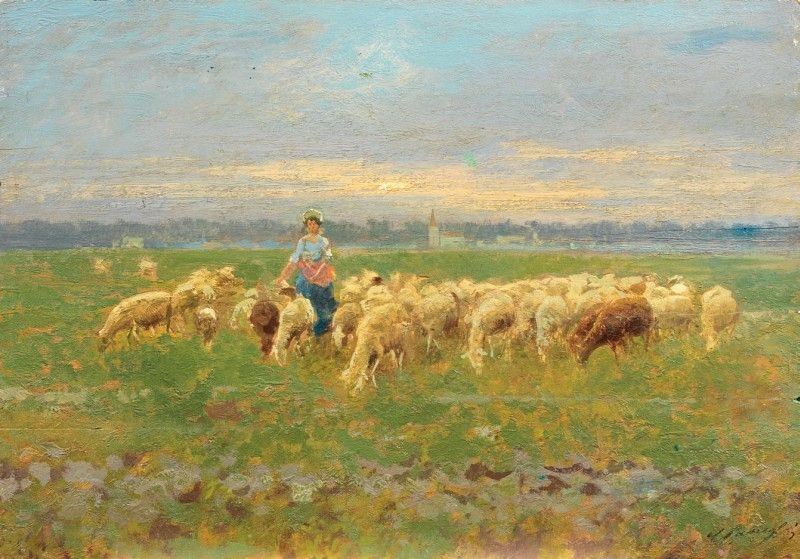 Carlo Passigli - Pastorella con Gregge