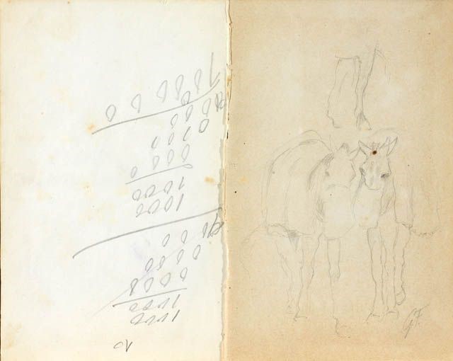 Giovanni Fattori - Lotto di Cinque Disegni a Soggetto Vario