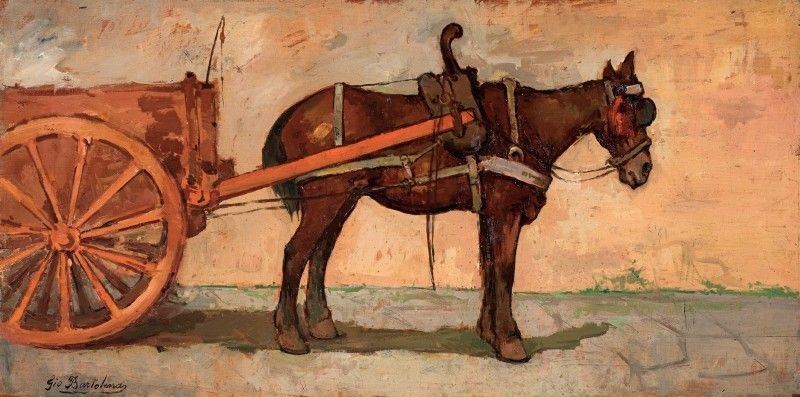 Giovanni Bartolena - Cavallo con Carro