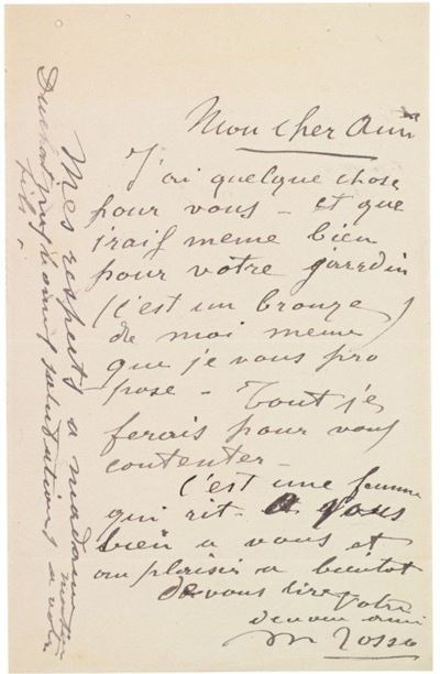 Lotto di Trenta Lettere di Medardo Rosso a Gustave Duchat, Due Libri e Tre Ritagli di Giornale Da...