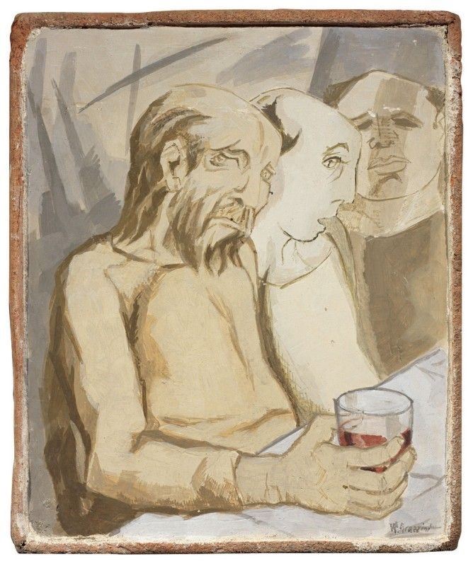 Renzo Grazzini - Studio di figure per l’«Ultima Cena» (affresco su embrice)