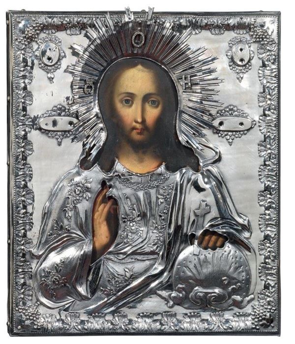 Icona russa del XIX secolo - Cristo Pantocratore