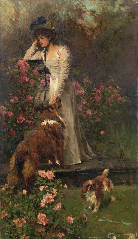 Arthur  Wardle : The time of the roses  - Olio su tela - Asta Dipinti e Sculture del XIX e XX secolo - II - Casa d'aste Farsettiarte