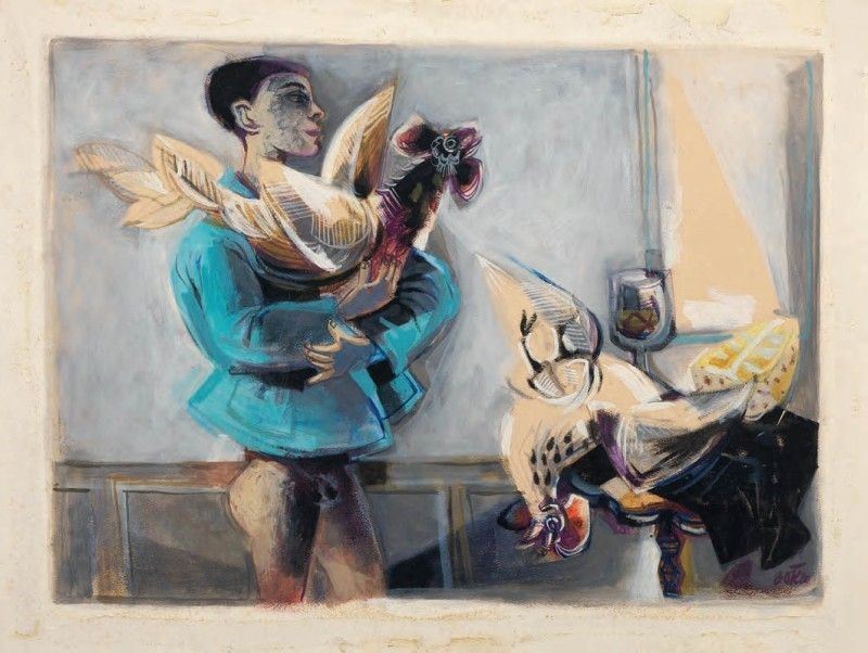 Fernando Botero - Muchacho con un Gallo