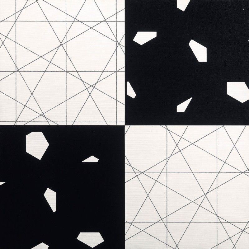 François Morellet - 3 Trames Strip-teasing (0°-30°-60°) 4 Fois Noir Et Blanc