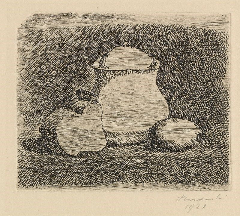 Giorgio Morandi - Natura Morta con Zuccheriera, Limone e Pane