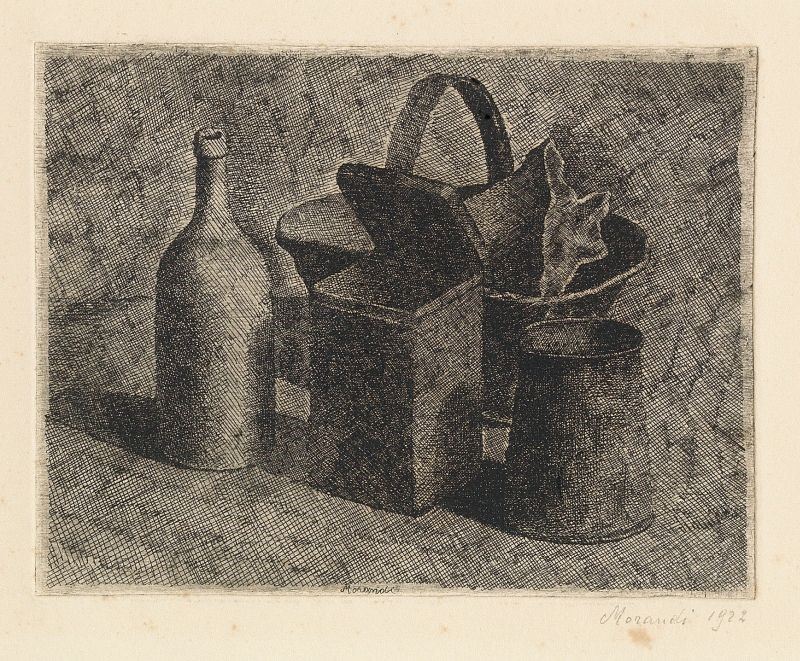 Giorgio Morandi - Natura Morta con il Cestino del Pane (lastra Piccola)