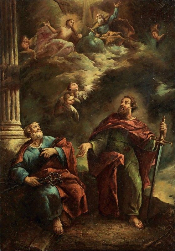 Scuola Veneta del XVIII Secolo - San Pietro e San Paolo
