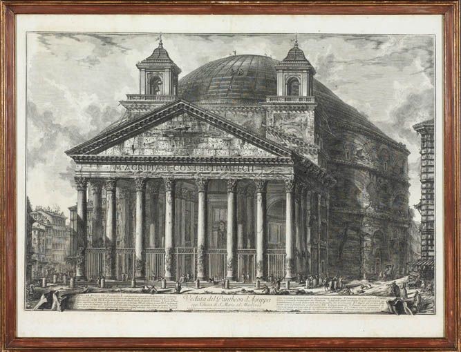 Giovan Battista Piranesi - Lotto di Sei Incisioni Raffiguranti Vedute di Roma