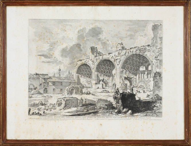 Giovan Battista Piranesi - Lotto di Sei Incisioni Raffiguranti Vedute di Roma