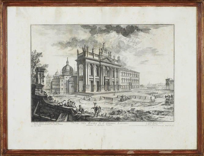 Giovan Battista Piranesi - Lotto di Sei Incisioni Raffiguranti Vedute di Roma