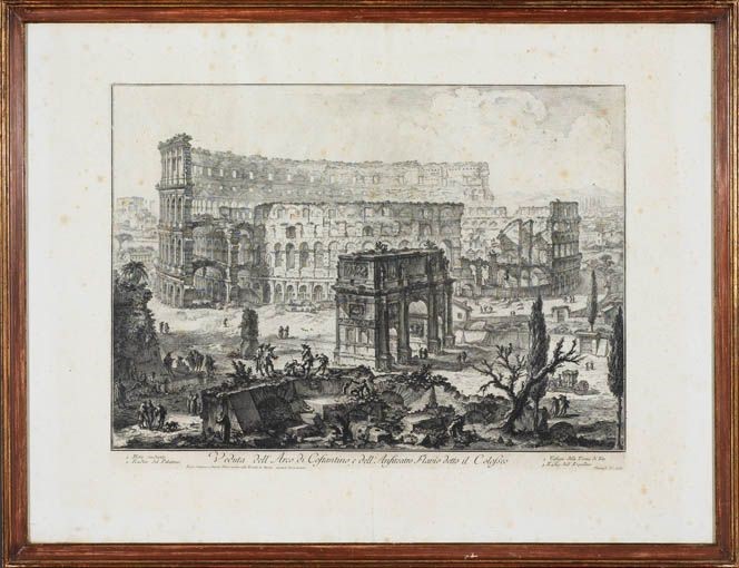 Giovan Battista Piranesi - Lotto di Sei Incisioni Raffiguranti Vedute di Roma