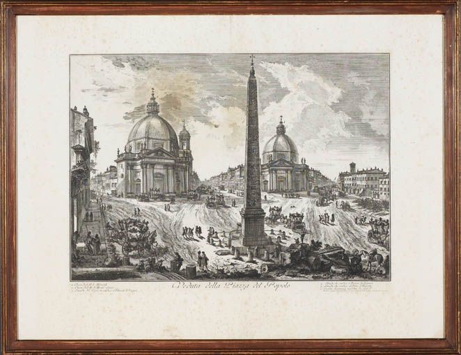 Giovan Battista Piranesi - Lotto di Sette Incisioni Raffiguranti Vedute di Roma