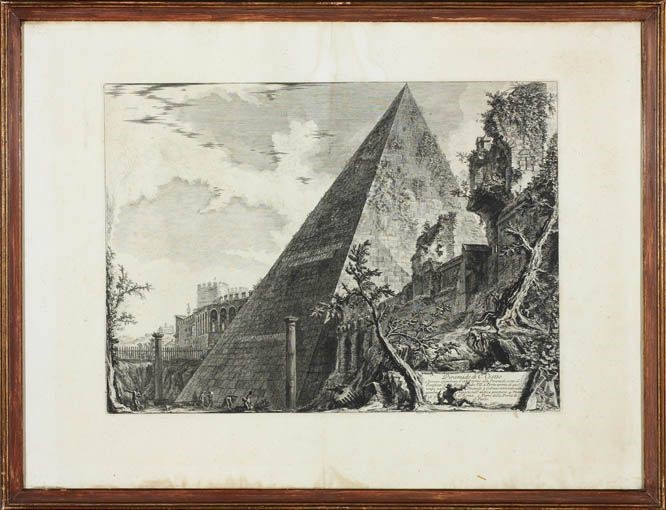 Giovan Battista Piranesi - Lotto di Sette Incisioni Raffiguranti Vedute di Roma