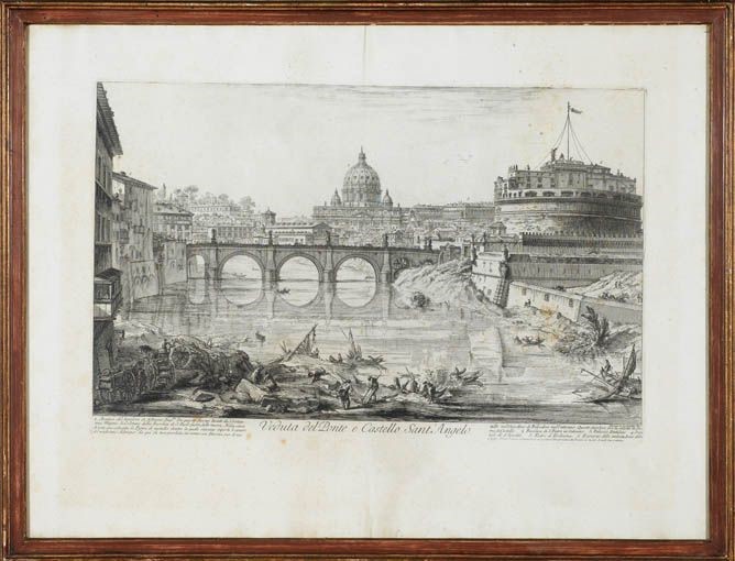 Giovan Battista Piranesi - Lotto di Sette Incisioni Raffiguranti Vedute di Roma