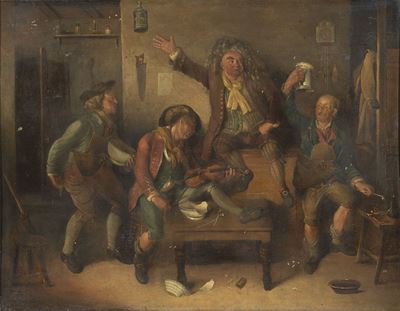 Interno D'osteria con Musicante